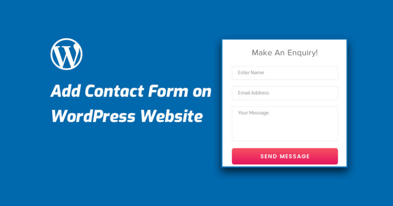 Add Contact Form on WordPress website